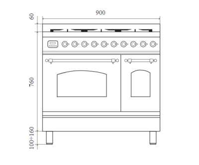 Кухонный блок ILVE PD09FNE3/MGP